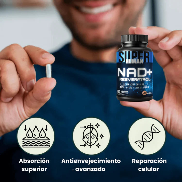⚡ NAD + RESVERATROL™ – ENERGÍA QUE SE SIENTE, JUVENTUD QUE SE NOTA ✨ (60 caps)