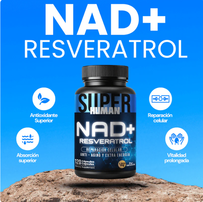 ⚡ NAD + RESVERATROL™ – ENERGÍA QUE SE SIENTE, JUVENTUD QUE SE NOTA ✨ (60 caps)