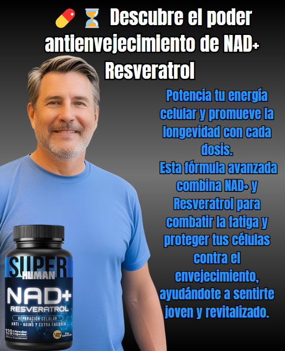 ⚡ NAD + RESVERATROL™ – ENERGÍA QUE SE SIENTE, JUVENTUD QUE SE NOTA ✨ (60 caps)